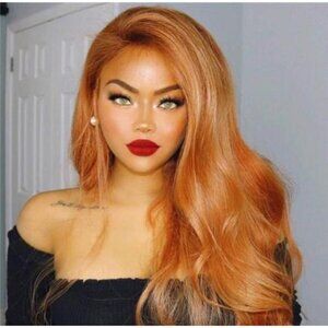 Orange Copper Lace Front WigCosplay Blonde Long Loose Wave Super LongBody